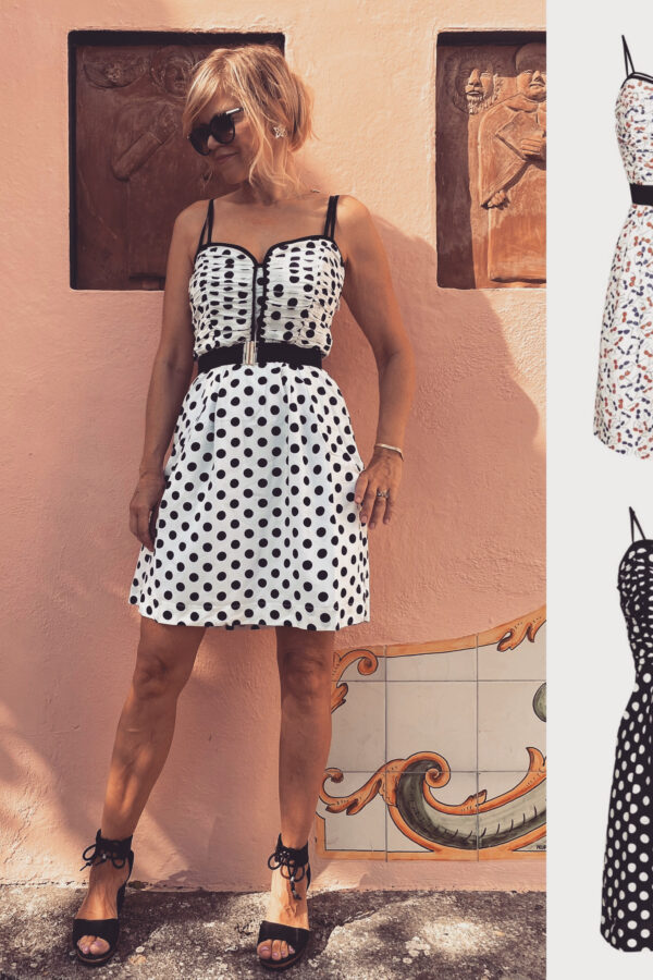 rimini white/navy dots