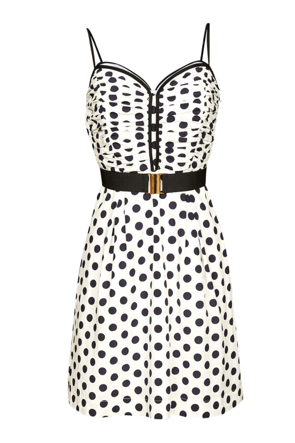 rimini white/navy dots